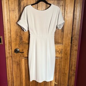 🏷️ ALEXA ADMOR Jacqueline Dolman-Sleeve Sheath Dress slate gray sexy midi S